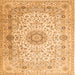 Serging Thickness of Medallion Orange Traditional Rug, tr1574org