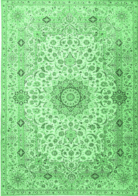 Medallion Emerald Green Traditional Rug, tr1574emgrn