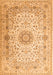 Serging Thickness of Machine Washable Medallion Orange Traditional Area Rugs, wshtr1574org