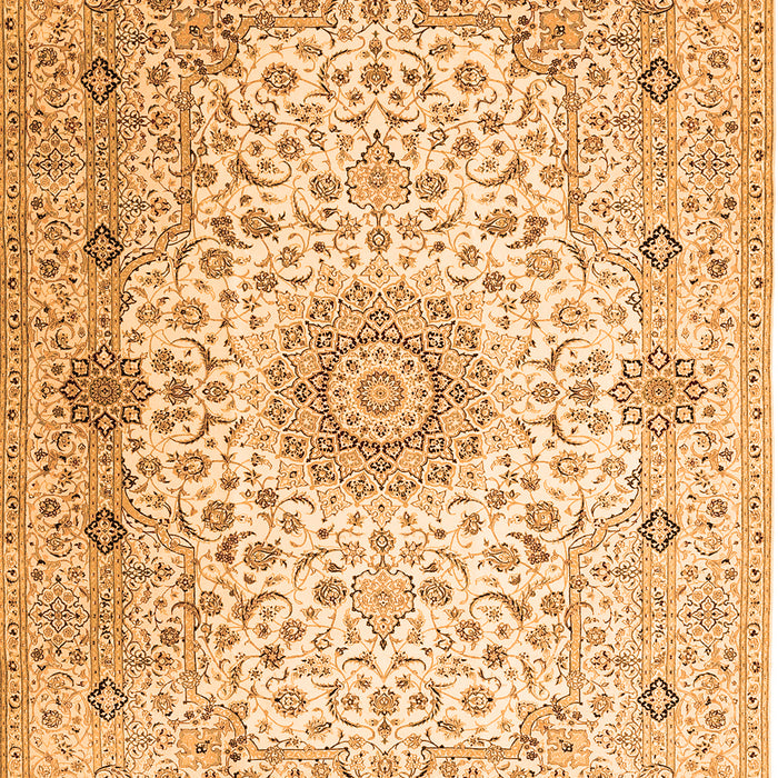 Serging Thickness of Machine Washable Medallion Orange Traditional Area Rugs, wshtr1574org