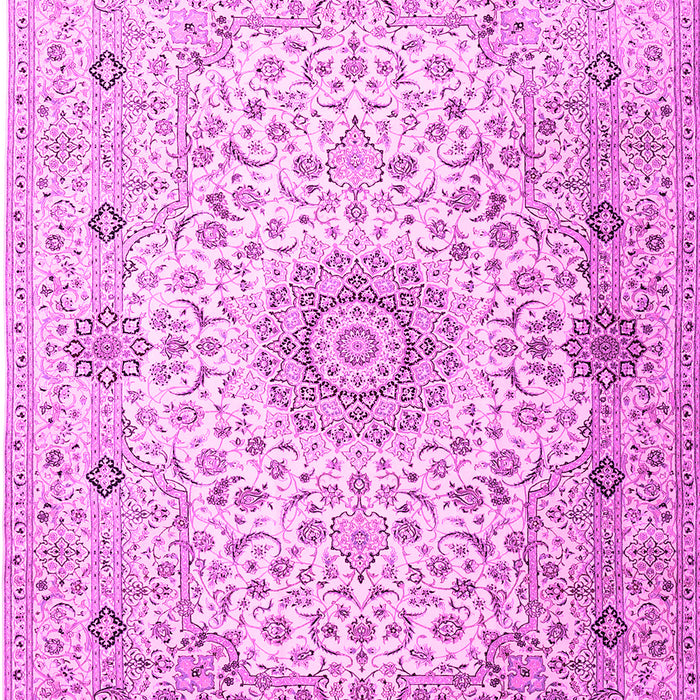 Machine Washable Medallion Pink Traditional Rug, wshtr1574pnk