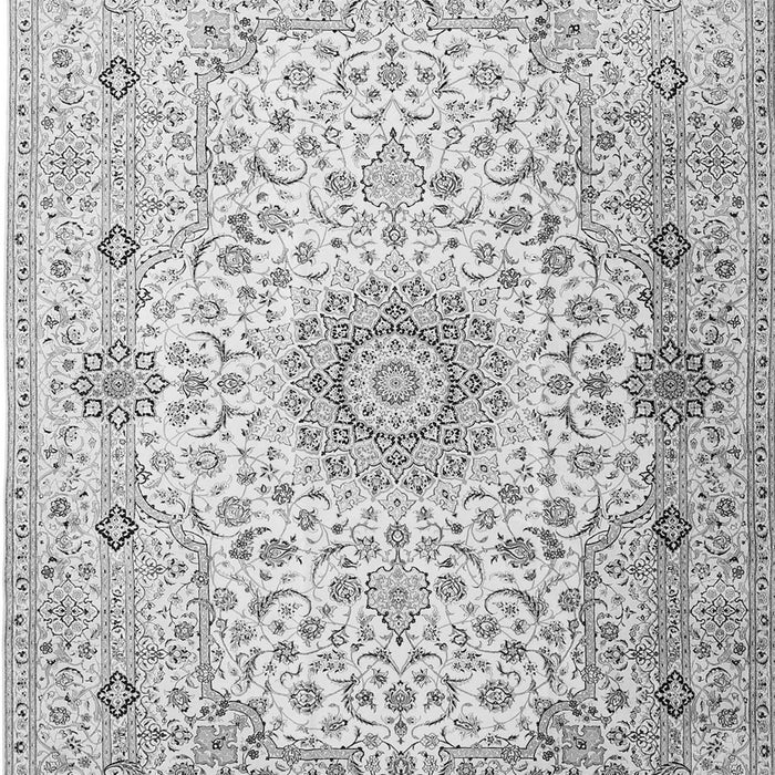 Serging Thickness of Machine Washable Medallion Gray Traditional Rug, wshtr1574gry
