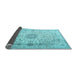 Sideview of Medallion Light Blue Traditional Rug, tr1574lblu