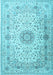 Medallion Light Blue Traditional Rug, tr1574lblu