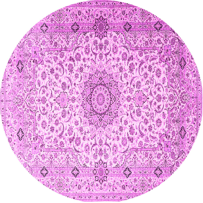 Round Medallion Pink Traditional Rug, tr1574pnk
