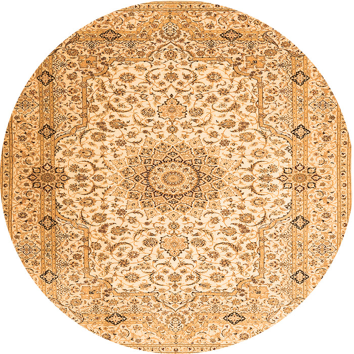 Machine Washable Medallion Orange Traditional Area Rugs, wshtr1574org