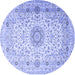 Round Medallion Blue Traditional Rug, tr1574blu