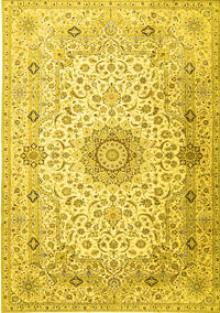 Medallion Yellow Traditional Rug, tr1574yw