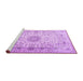 Sideview of Machine Washable Medallion Purple Traditional Area Rugs, wshtr1574pur