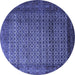 Round Persian Blue Traditional Rug, tr1575blu