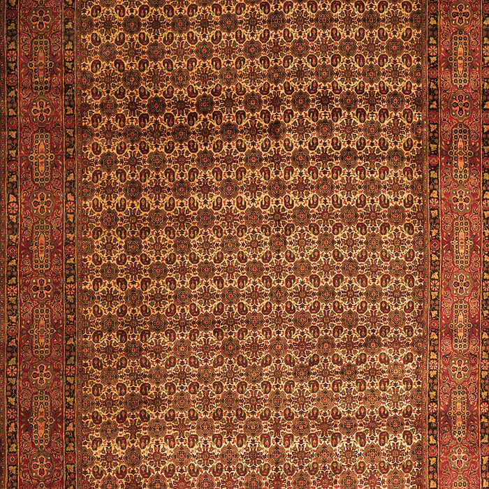 Serging Thickness of Machine Washable Persian Orange Traditional Area Rugs, wshtr1575org