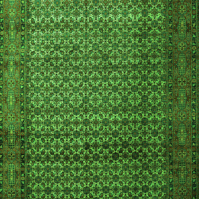 Serging Thickness of Machine Washable Persian Green Traditional Area Rugs, wshtr1575grn