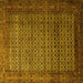 Square Machine Washable Persian Yellow Traditional Rug, wshtr1575yw
