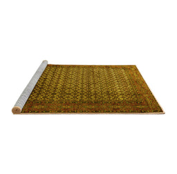 Sideview of Machine Washable Persian Yellow Traditional Rug, wshtr1575yw