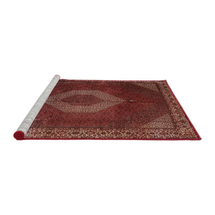 Sideview of Machine Washable Traditional Rust Pink Rug, wshtr1576