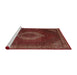 Sideview of Machine Washable Traditional Rust Pink Rug, wshtr1576