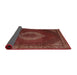 Sideview of Traditional Rust Pink Medallion Rug, tr1576