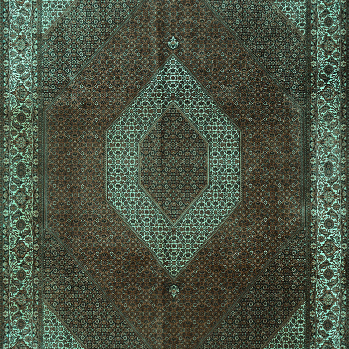 Machine Washable Medallion Turquoise Traditional Area Rugs, wshtr1576turq