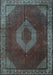 Medallion Light Blue Traditional Rug, tr1576lblu