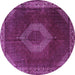 Round Medallion Purple Traditional Rug, tr1576pur