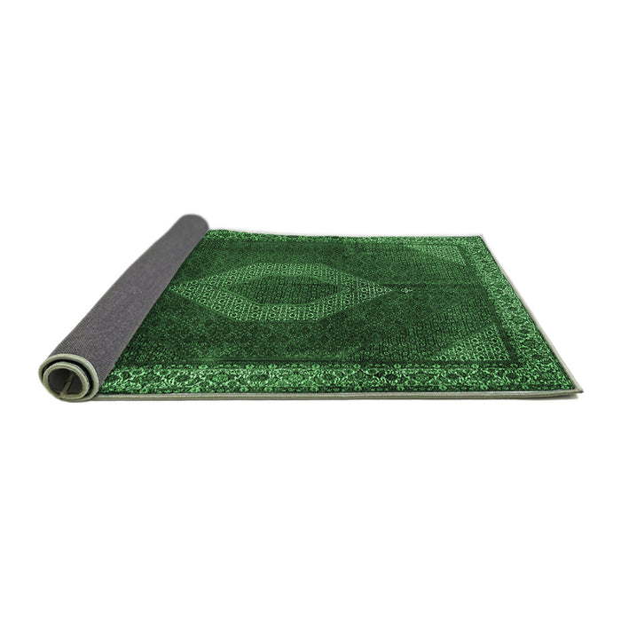 Sideview of Medallion Emerald Green Traditional Rug, tr1576emgrn