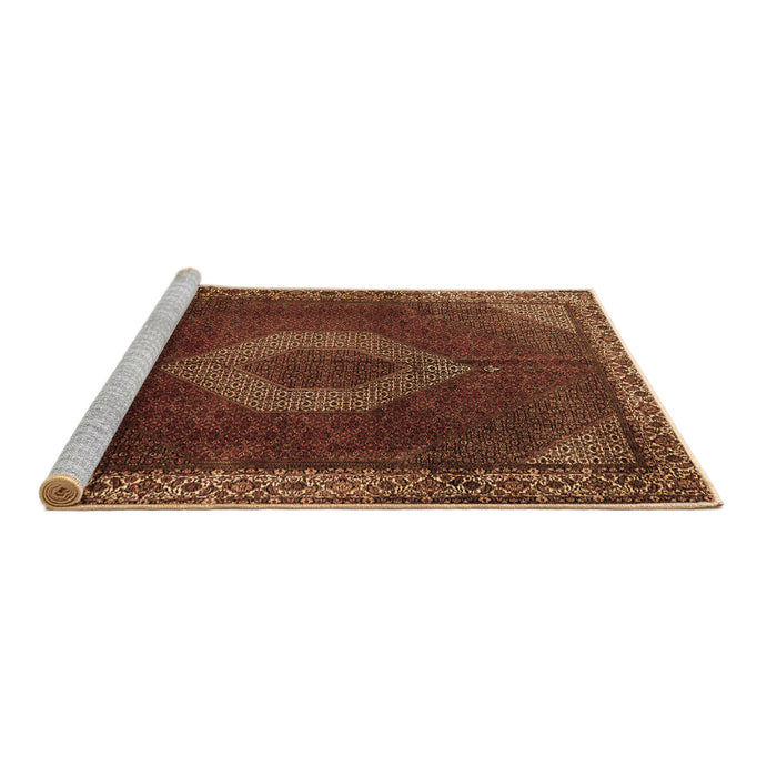 Sideview of Machine Washable Medallion Brown Traditional Rug, wshtr1576brn