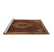 Sideview of Machine Washable Medallion Brown Traditional Rug, wshtr1576brn