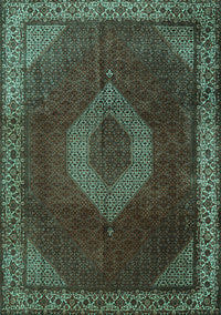 Medallion Turquoise Traditional Rug, tr1576turq