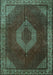 Medallion Turquoise Traditional Rug, tr1576turq