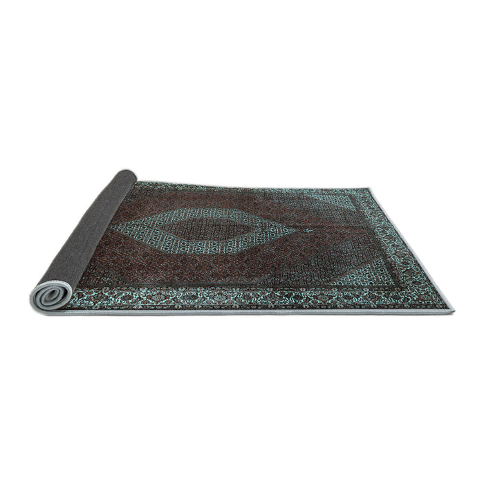 Sideview of Medallion Light Blue Traditional Rug, tr1576lblu