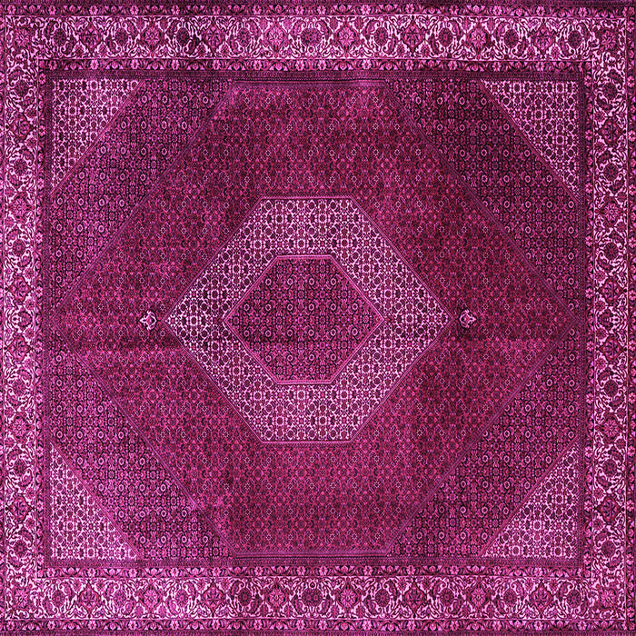 Square Machine Washable Medallion Pink Traditional Rug, wshtr1576pnk