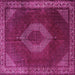 Square Machine Washable Medallion Pink Traditional Rug, wshtr1576pnk