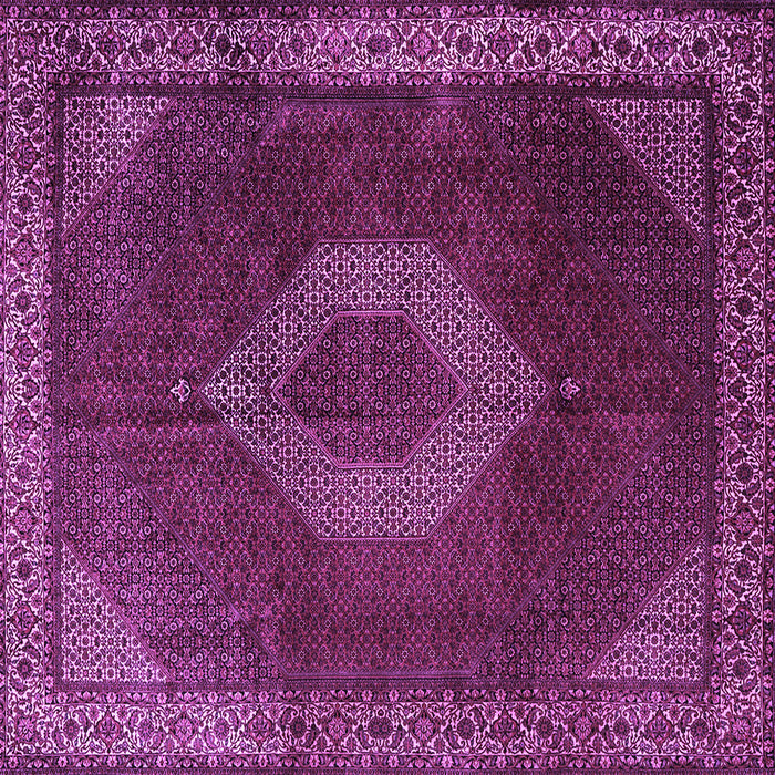 Square Machine Washable Medallion Purple Traditional Area Rugs, wshtr1576pur