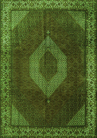 Medallion Green Traditional Rug, tr1576grn