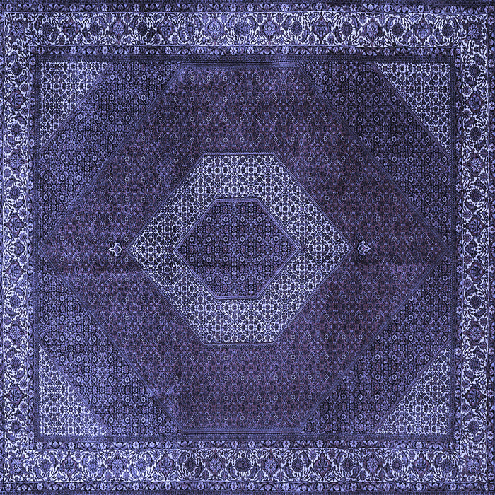 Square Machine Washable Medallion Blue Traditional Rug, wshtr1576blu