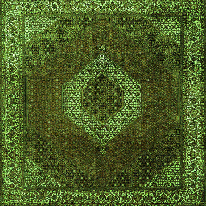 Serging Thickness of Medallion Green Traditional Rug, tr1576grn
