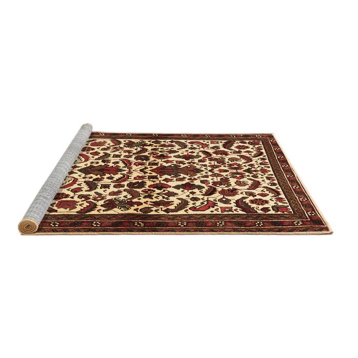 Sideview of Machine Washable Persian Brown Traditional Rug, wshtr1577brn