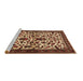 Sideview of Machine Washable Persian Brown Traditional Rug, wshtr1577brn