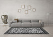 Machine Washable Persian Gray Traditional Rug in a Living Room,, wshtr1577gry