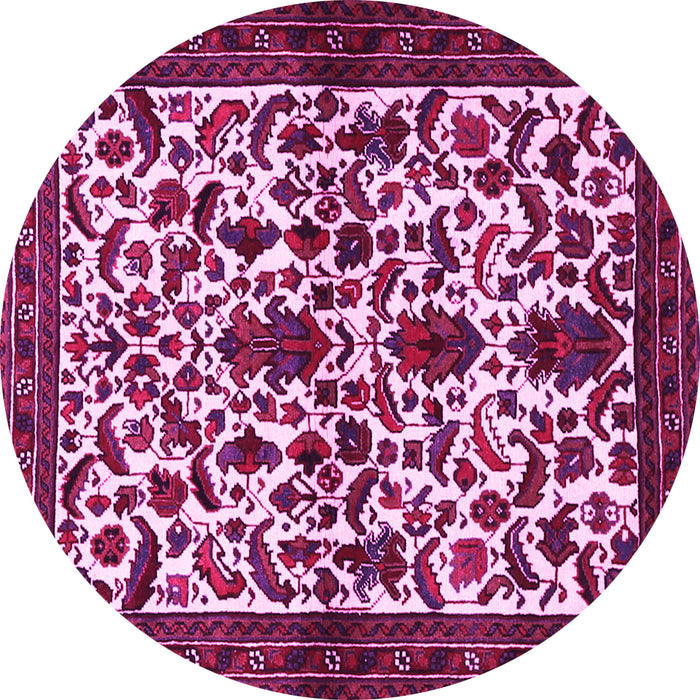 Round Machine Washable Persian Pink Traditional Rug, wshtr1577pnk