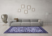 Machine Washable Persian Blue Traditional Rug in a Living Room, wshtr1577blu