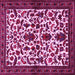 Square Machine Washable Persian Pink Traditional Rug, wshtr1577pnk