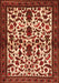 Serging Thickness of Machine Washable Persian Orange Traditional Area Rugs, wshtr1577org