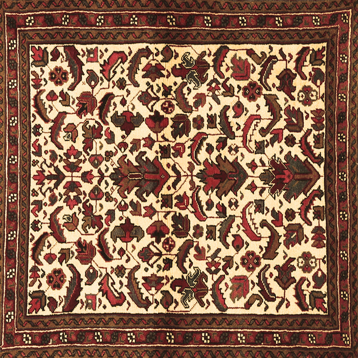 Square Machine Washable Persian Brown Traditional Rug, wshtr1577brn