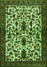 Serging Thickness of Machine Washable Persian Green Traditional Area Rugs, wshtr1577grn