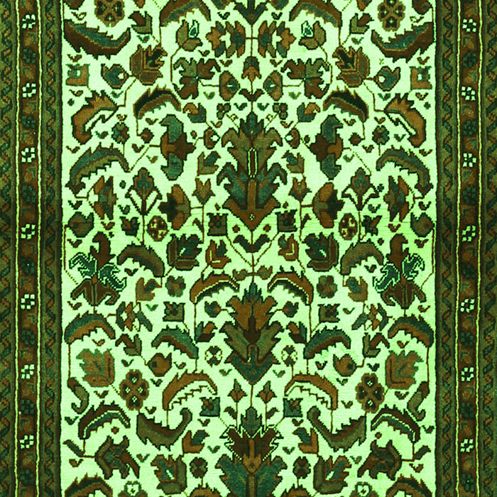 Serging Thickness of Machine Washable Persian Green Traditional Area Rugs, wshtr1577grn