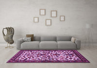 Machine Washable Persian Purple Traditional Rug, wshtr1577pur