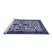 Sideview of Machine Washable Persian Blue Traditional Rug, wshtr1577blu