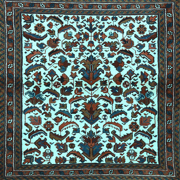 Square Persian Light Blue Traditional Rug, tr1577lblu