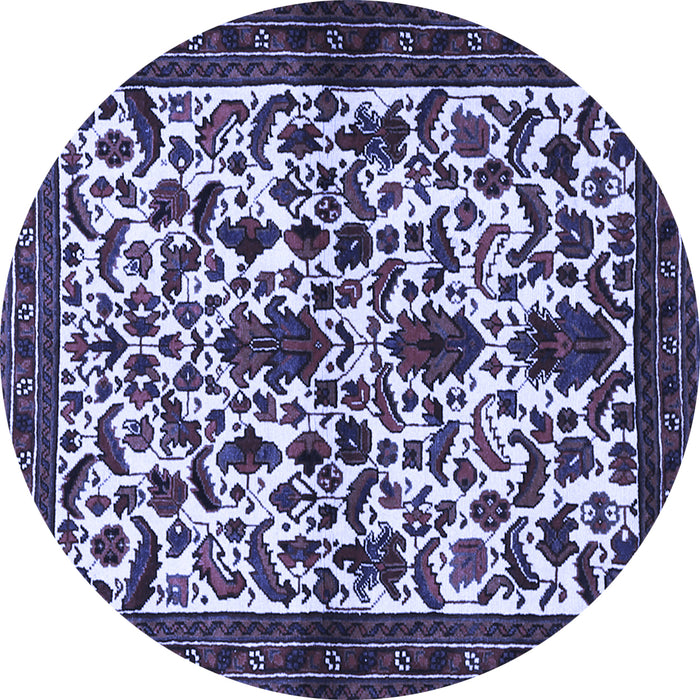 Round Persian Blue Traditional Rug, tr1577blu